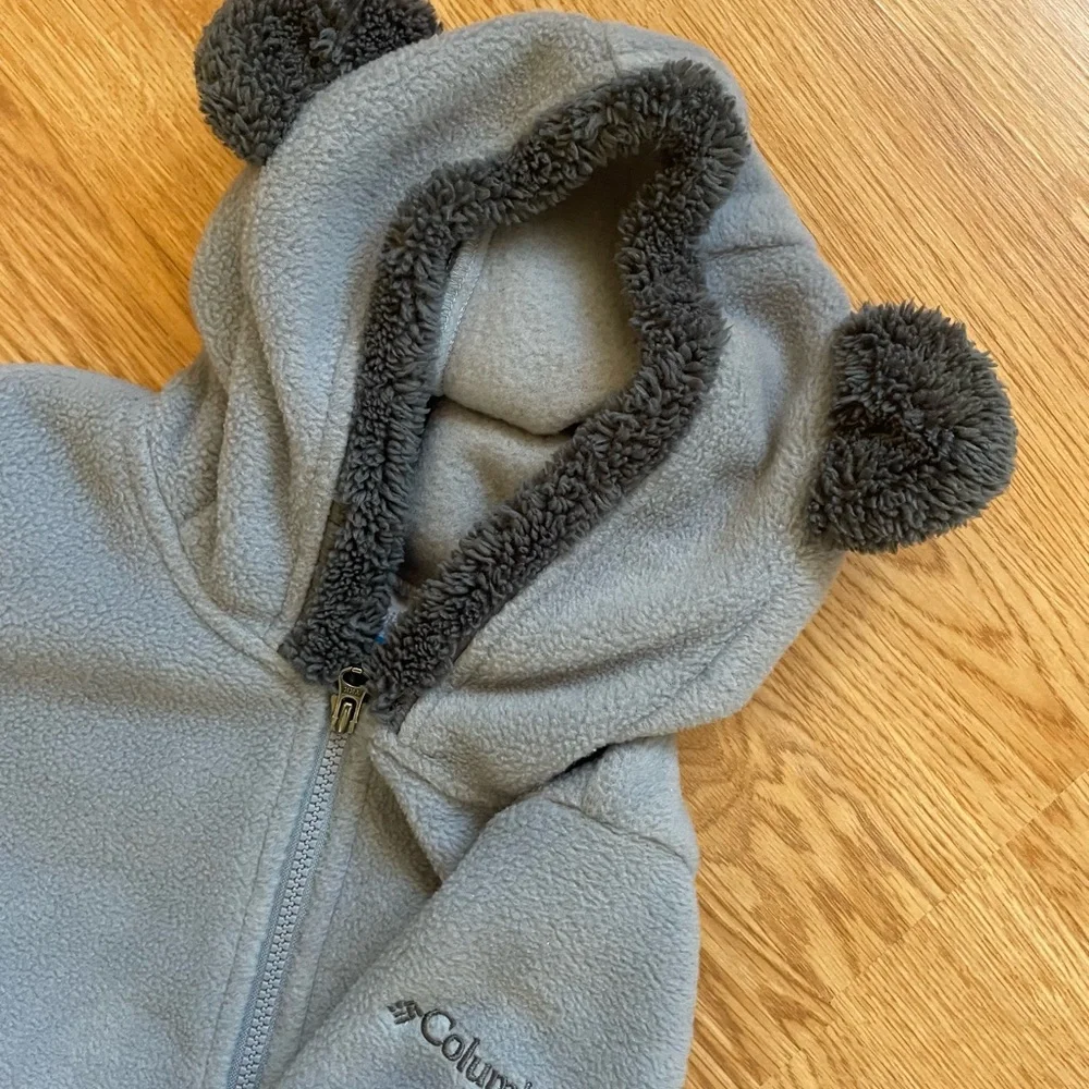 Columbia Fleece Baby Bunting Cozy Gray Kids One Piece